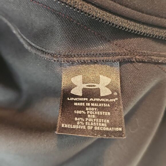 Under Armour Full Zip Track Jacket Men's Sz Medium Loose Black/Red EUC NICE! - Picture 6 of 9